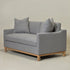 Goose Down Feathers Upholstered Loveseat – Gray Square Arm 2-Seater Sofa | Plush Feather-Filled Loveseat | Kinwell Furniture | Cloud-Soft, Timeless Design