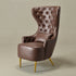 Letitia Faux Leather Wingback Chair - Brown Accent Chair | Decorative Faux Leather Chairs | Kinwell Furniture | Modern Wingback Accent Chairs