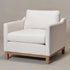 Albert Goose Down Feathers Armchair – Cream Square Arm Accent Chair | Plush Feather-Filled Chair | Kinwell Furniture | Cloud-Soft, Timeless Design