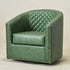 Logan Faux Leather Tufted Swivel Club Chair - Modern Swivel Chair | Swivel Accent Chairs | Kinwell Furniture | Swivel Armchairs
