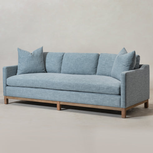Goose Down Feathers Upholstered Sofa – Blue 3 Seater Sofa | Three Seater Couch | Kinwell Furniture | Modern Upholstered Sofas