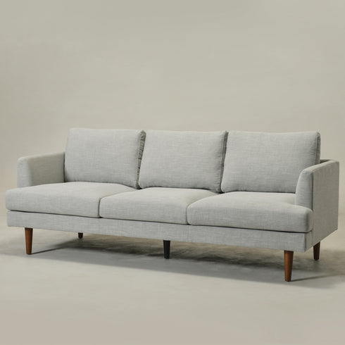 Gray Upholstered Sofa – Albert Sofa Couch | 3-Seater Sofa | Kinwell Furniture | Mid-Century Modern, Timeless Design