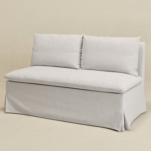 Nelly Performance Bench Banquette - Light Gray Modern Banquette Bench | Dining Benches & Banquettes | Kinwell Furniture | Upholstered Banquette Bench