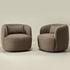 Ashlie Chenille Swivel Barrel Chair - Teddy Brown Modern Swivel Chair | Swivel Accent Chairs | Kinwell Furniture | Swivel Armchairs