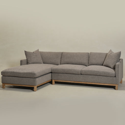 Goose Down Feathers Upholstered Sectional Sofa | Cloud Soft L-Shaped Sectional with Chaise | Down Filled Modern Sectional Couch | Comfortable Everyday Sectional Sofa | Modular L-Shape Sectional | Kinwell Furniture