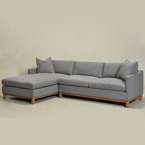 Goose Down Feathers Upholstered Sectional Sofa | Cloud Soft L-Shaped Sectional with Chaise | Down Filled Modern Sectional Couch | Comfortable Everyday Sectional Sofa | Modular L-Shape Sectional | Kinwell Furniture