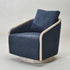 Barnett Swivel Barrel Chair - Navy Modern Swivel Chair | Swivel Accent Chairs | Kinwell Furniture | Swivel Armchairs