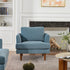 Upholstered Armchair – Blue Square Arm Accent Chair | Performance Fabric Armchair | Kinwell Furniture | Scandinavian, Timeless Design