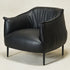 Kadar Leather Barrel Chair-Black Modern Leather Chair | Accent Chairs | Kinwell Furniture | Barrel Chairs