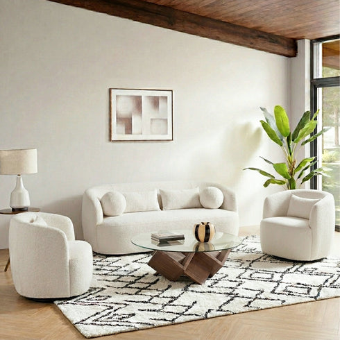 Ashlie Bouclé Loveseat | Love Seater | Kinwell Furniture | Mid Century Loveseats & Comfy Loveseat Sofa Couches