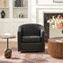 Logan Faux Leather Tufted Swivel Club Chair - Black Modern Swivel Chair | Swivel Accent Chairs | Kinwell Furniture | Swivel Armchairs