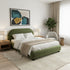 Harriet Vevlet Platform Bed with Wood Legs