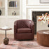 Logan Faux Leather Tufted Swivel Club Chair - Red Modern Swivel Chair | Swivel Accent Chairs | Kinwell Furniture | Swivel Armchairs
