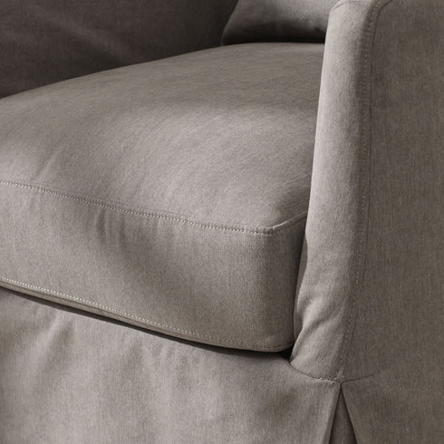 Eliza Slipcover Swivel Barrel Chair – Gray Swivel Armchair | Washable Slipcover Chair | Kinwell Furniture | Cozy Lounge Chair