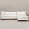 Cream Goose Down Sectional Sofa | L-Shape Down Filled Sectional with Chaise | Cream Upholstered Sectional Sofa | Modern Cream Sectional Couch | Soft Down Sectional Sofa