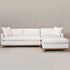 Cream Goose Down Sectional Sofa | L-Shape Down Filled Sectional with Chaise | Cream Upholstered Sectional Sofa | Modern Cream Sectional Couch | Soft Down Sectional Sofa
