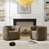 Wilton Bouclé Swivel Barrel Chair - Teddy Brown Petal Back Modern Swivel Chair | Swivel Accent Chairs | Kinwell Furniture | Swivel Armchairs