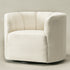 Wilton Bouclé Swivel Barrel Chair - White Petal Back Modern Swivel Chair | Swivel Accent Chairs | Kinwell Furniture | Swivel Armchairs