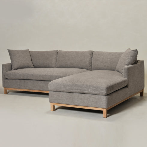 Goose Down Feathers Upholstered Sectional Sofa | Cloud Soft L-Shaped Sectional with Chaise | Down Filled Modern Sectional Couch | Comfortable Everyday Sectional Sofa | Modular L-Shape Sectional | Kinwell Furniture