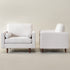Tiziano Tufted Armchair – Ivory Linen Accent Chair with Pillows | Mid-Century Lounge Chair | Kinwell Furniture
