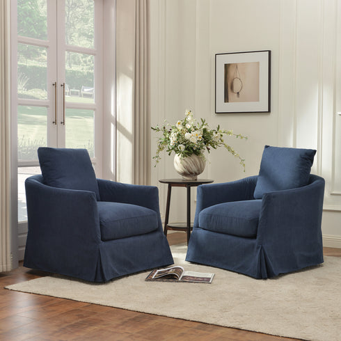 Eliza Slipcover Swivel Barrel Chair