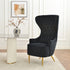 Letitia Velvet Wingback Accent Chair - Black Accent Chair | Decorative Accent Chairs | Kinwell Furniture | Modern Accent Chairs