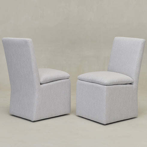 Diane Performance Dining Side Chair with Casters - Dining Chair | Modern Kitchen Chairs | Kinwell Furniture | Dining Chairs Performance Fabric