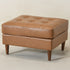 Tiziano Tufted Ottoman – Faux Leather Rectangular Footrest & Accent Seat | Mid-Century Upholstered Pouf | Camel Ottoman