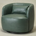 Ashlie Faux Leather Swivel Chair - Green Faux Leather Swivel Chair | Modern Barrel Chairs | Kinwell Furniture | Swivel Accent Chairs