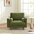 Tiziano Tufted Armchair – Green Velvet Accent Chair with Pillows | Mid-Century Lounge Chair | Kinwell Furniture