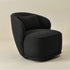 Laura Bouclé Swivel Barrel Chair - Black Swivel Accent Chair | Living Room Swivel Chairs | Kinwell Furniture | Best Swivel Chairs