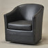 Lawton Faux Leather Tufted Swivel Chair – Black Industrial Modern Swivel Chair | Faux Leather Office & Lounge Chair | Kinwell Furniture | High Back Chair