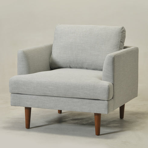 Upholstered Armchair – Gray Square Arm Accent Chair | Performance Fabric Armchair | Kinwell Furniture | Scandinavian, Timeless Design