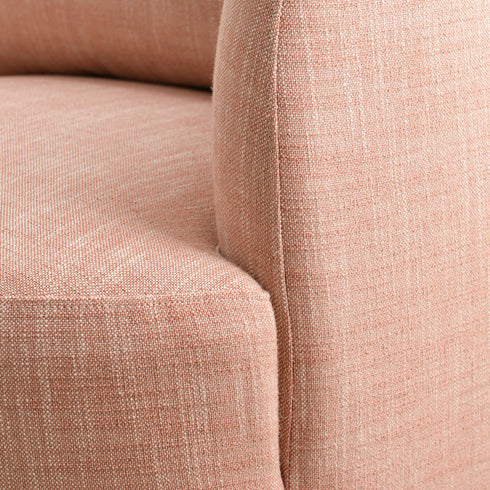 Ashlie Linen Swivel Barrel Chair - Coral Modern Swivel Chair | Swivel Accent Chairs | Kinwell Furniture | Swivel Armchairs