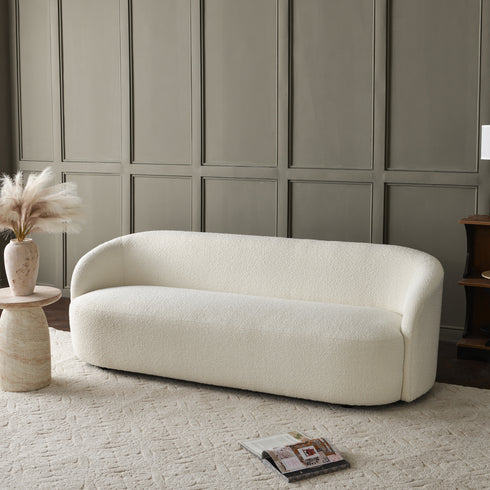 Everitte Bouclé 3-Seater Sofa - White 3 Seater Sofa | Three Seater Couch | Kinwell Furniture | Modern 3 Seater Sofas