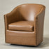Lawton Faux Leather Tufted Swivel Chair – Camel Industrial Modern Swivel Chair | Faux Leather Office & Lounge Chair | Kinwell Furniture | High Back Chair