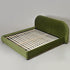 Harriet Vevlet Platform Bed with Wood Legs