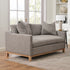 Goose Down Feathers Upholstered Loveseat – Tan Square Arm 2-Seater Sofa | Plush Feather-Filled Loveseat | Kinwell Furniture | Cloud-Soft, Timeless Design