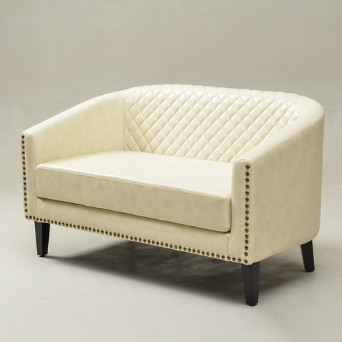 Logan Faux Leather Tufted Loveseat | Fabric Loveseat Couch | Kinwell Furniture | Modern Loveseats & Comfortable Loveseat Sofa Couches