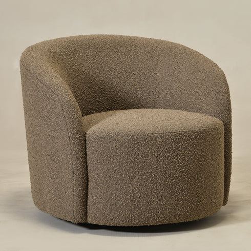 Everitte Bouclé Swivel Barrel Chair