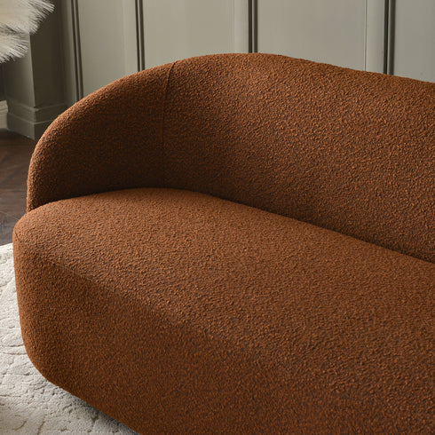 Everitte Bouclé 3-Seater Sofa - Brown 3 Seater Sofa | Three Seater Couch | Kinwell Furniture | Modern 3 Seater Sofas