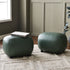 Elmer Faux Leather Ottoman – Round Green Ottoman | Decorative Ottoman | Kinwell Furniture | Modern Faux Leather Furniture