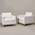 Goose Down Feathers Upholstered Armchair – Cream Square Arm Accent Chair | Plush Feather-Filled Chair | Kinwell Furniture | Cloud-Soft, Timeless Design