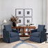 Eliza Slipcover Swivel Barrel Chair – Navy Swivel Armchair | Washable Slipcover Chair | Kinwell Furniture | Cozy Lounge Chair