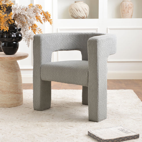 Herbert Modern Bouclé Armchair - Cozy Accent Chair | Decorative Side Chairs | Kinwell Furniture | Most Comfortable Accent Chairs