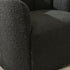 Wilton Bouclé Swivel Barrel Chair - Black Petal Back Modern Swivel Chair | Swivel Accent Chairs | Kinwell Furniture | Swivel Armchairs