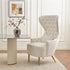 Letitia Velvet Wingback Accent Chair - Cream MCM Accent Chair | Accent Side Chairs | Kinwell Furniture | Leather Accent Chairs & Barrel Accent Chairs