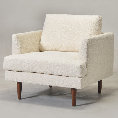 Upholstered Armchair – Cream Square Arm Accent Chair | Performance Fabric Armchair | Kinwell Furniture | Scandinavian, Timeless Design