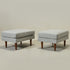 Albert Linen Blend Ottoman – Footrest & Pouf | Living Room Accent Seat | Kinwell Furniture | Contemporary Ottoman | Light Gray