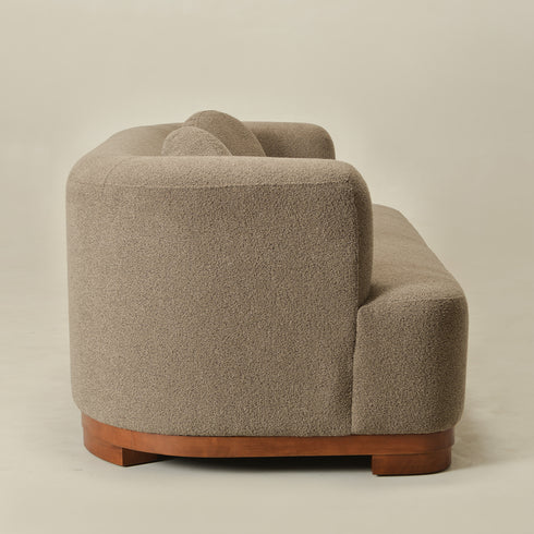 Otto Bouclé Loveseat in Teddy Brown – Modern Boucle 2 Seater Sofa | Small Apartment Sofa | Cozy Loveseat Couch | Kinwell Furniture